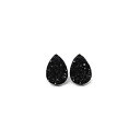 ティアドロップ フェイク ドゥルージー イヤリング メタルフリー プラスチック ポスト ブラック、14mm Pretty Smart Teardrop Faux Druzy Earrings Metal-Free Plastic Posts Black, 14mm