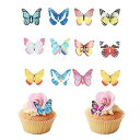 DSNEYTOY Butterfly Cake Topper, 50 pcs Edible Wafer Paper, Mixed Size & Color, for Wedding, Birthday Party Food Decoration