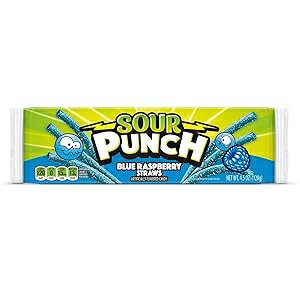 サワーパンチ ブルーラズベリーサワーキャンディストロー 4.5オンス トレイ (12本パック) Sour Punch Blue Raspberry Sour Candy Straw..
