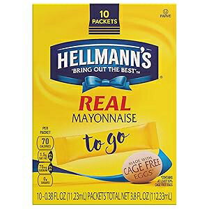 Hellmann's Real Mayonnaise To Go Packets 10 Ct, Pack of 6 For a Creamy...