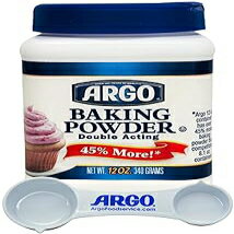 Argo 計量スプーン & Argo 複動ベーキングパウダー、12 オンスの再密封可能なプラスチック容器 Argo Measuring Spoon & Argo Double Acting Baking Powder, 12 Ounce Resealable Plastic Container