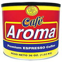 カフェアロマキューバンスタイルプレミアムグラウンドエスプレッソ、ダークロースト、36オンス缶 CAFE AROMA Caf Aroma Cuban Style Premium Ground Espresso, Dark Roast, 36 oz Can|詳細画像