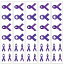 40 パープルリボン 一時的なタトゥー: 膵臓がん啓発タトゥー VORAGA 40 Purple Ribbon Temporary Tatto..