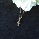 ローズゴールド クリスタル タイニー クロス ペンダント チェーン ネックレス 彼女へのジュエリーギフト 16 インチ Designed by Stacey J...
