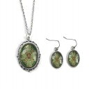 Fern & Filigree Celtic Cross Necklace and Earring Set - Pendant Jewelry Gift for...