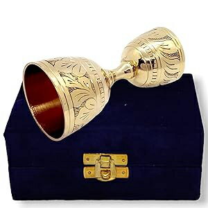 Akanksha Arts EPNS, Brass Engraved Peg Measure Cup, Jigger, SHOT GLASS...
