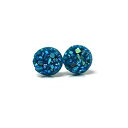 フェイクドゥルージーイヤリング 低刺激性プラスチックポスト、8mm ダークティールブルー Pretty Smart Faux Druzy Earrings Hypoallergenic Plastic Posts, 8mm Dark Teal Blue