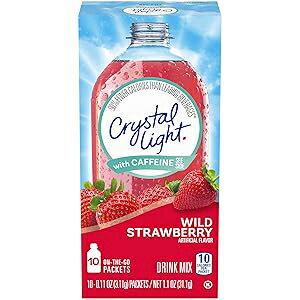 Crystal Light Wild Strawberry On The Go, (10 Count of 0.11 oz Packets) 1.1 oz, Pack of 12