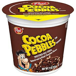Post Cocoa PEBBLES 朝食用シリアル、持ち運び可能な個別シリアルカップ、グルテンフリーシリアル、2.0オンス (12個パック) Post Cocoa PEBBLES Breakfast Cereal, Portable Individual Cereal Cups To Go, Gluten Free Cereal, 2.0-Ounce (Pack