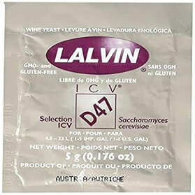 Lalvin D-47x3 Saccharomyces Cerevisiae 3 (5 G. Pouchs)