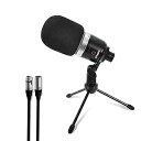 Artesia AMC-10 Condenser Microphone with Desktop Stand & 8ft XLR Cable Output, P...
