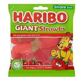楽天GlomarketHaribo Giant Strawbs Bag Plastic X1 190G Soft Sugar Confectionery Strawberry