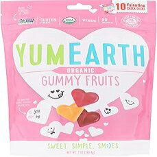YumEarth Valentines Gummy Fruits, 10 Snack Packs (7 Ounces each)