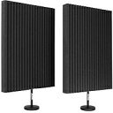 Auralex DeskMAX 2x2 foot Stand-Mounted Portable Acoustic Treatment Panels 2-pack - Charcoal