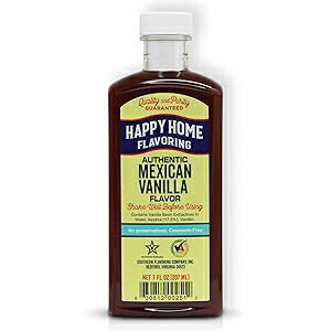 Happy Home 本物のメキシコ産バニラフレーバー、保存料不使用、クマリンフリー、コーシャ認定、7 オンス Happy Home Authentic Mexican Vanilla Flavoring, No Preservatives, Coumarin Free, Certified Kosher, 7 oz.
