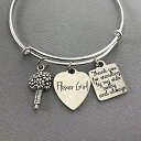 フラワーガールジュエリー調節可能なブライダルパーティーブレスレット Our Little Charms Flower Girl Jewelry Adjustable Bridal Party Bracelet