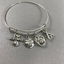 女性へのソフトボールブレスレットギフト Our Little Charms I love Softball Bracelet Gift for Women