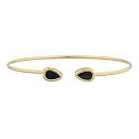 14K ゴールド 本物のブラック オニキス ペア ベゼル バングル ブレスレット Elizabeth Jewelry 14Kt Gold Genuine Black Onyx Pear Bezel Bangle Bracelet(4)