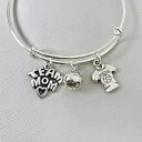 サッカー シルバートーン チャーム バングル ブレスレット ジュエリー ギフト チームママへ Our Little Charms Soccer Silver-T...