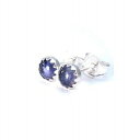 小さなアイオライト スタッド ピアス 4 mm 軟骨スタッド バイオレット色の宝石 Twisted Designs Jewelry Tiny Iolite Stud Earrings 4mm Cartilage Studs Violet Color Gemstone(4)