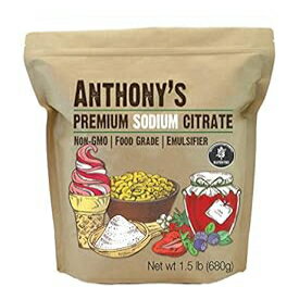 Anthony's プレミアムクエン酸ナトリウム、1.5 ポンド、非遺伝子組み換え、食品グレード、乳化剤 Anthony's Premium Sodium Citrate, 1.5 lb, Non GMO, Food Grade, Emulsifier