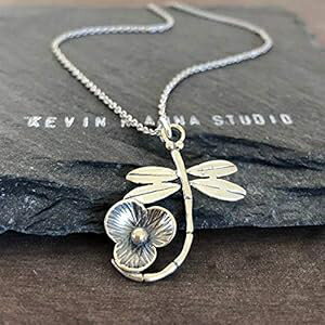 スターリングシルバー トンボ ペンダント ネックレス、18インチ KEVIN N ANNA Sterling Silver Dragonfly Pendant Necklace, 18"