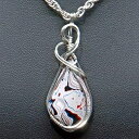フォーダイト ペンダント、デトロイト瑪瑙、スターリングシルバー ワイヤーラップ フォーダイト ネックレス Just Ask Creations Fordite Pendant, Detroit Agate, Sterling Silver Wire Wrap Fordite Necklace