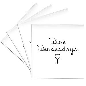 3dRose Wine Wednesdays, Black Text on White Background - Ceramic Tile ...