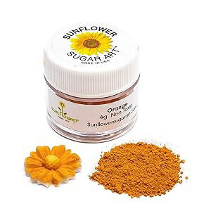 Sunflower Sugar Art Orange Petal Dust Pure Orange Matte Powder Premium Decoration Dust for Cake Accessories Sugar Fondant Powder DIY Crafting Non-Toxic Pigmento Naranja 4 Grams