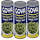 Goya Premium Green Pigeon Peas 15.5 oz (3 Pack) Gandules Verdes Goya Premium Green Pigeon Peas 15.5 oz (3 Pack) Gandules Verdes