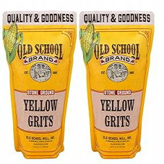 Old School Brand Stone Ground Yellow Grits - 30 Ounce Bags (Pack of 2)