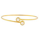 14K ゴールド シミュレート オパール ラウンド ベゼル バングル ブレスレット Elizabeth Jewelry 14Kt Gold Simulated Opal Round Bezel Bangle Bracelet(4)