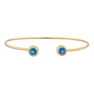 14K ゴールド ナチュラル ブルー ミスティック トパーズ ラウンド ベゼル バングル ブレスレット Elizabeth Jewelry 14Kt Gold Natural Blue Mystic Topaz Round Bezel Bangle Bracelet 14K ゴールド ナチュラル ブルー ミスティック トパーズ ラウンド ベゼル バングル ブレスレット Elizabeth Jewelry 14Kt Gold Natural Blue Mystic Topaz Round Bezel Bangle Bracelet