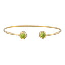 14K ゴールド シミュレート ペリドット ラウンド ベゼル バングル ブレスレット Elizabeth Jewelry 14Kt Gold Simulated Peridot Round Bezel Bangle Bracelet(4)