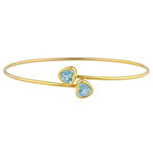 14K ゴールド シミュレート ブルー トパーズ ハート ベゼル バングル ブレスレット Elizabeth Jewelry 14Kt Gold Simulated Blue Topaz Heart Bezel Bangle Bracelet 14K ゴールド シミュレート ブルー トパーズ ハート ベゼル バングル ブレスレット Elizabeth Jewelry 14Kt Gold Simulated Blue Topaz Heart Bezel Bangle Bracelet