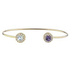 14K ゴールド本物のアクアマリン & 作成アレキサンドライト ハロー デザイン バングル ブレスレット Elizabeth Jewelry 14Kt Gold Genuine Aquamarine & Created Alexandrite Halo Design Bangle Bracelet 14K ゴールド本物のアクアマリン & 作成アレキサンドライト ハロー デザイン バングル ブレスレット Elizabeth Jewelry 14Kt Gold Genuine Aquamarine & Created Alexandrite Halo Design Bangle Bracelet