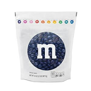 M&MS WORLD M&M S Dark Blue Milk Chocolate Candy, 2lbs of M&M'S in Res...