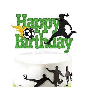 サッカーケーキトッパー ハッピーバースデーサイン ケーキデコレーション サッカーボールプレーヤー ネットスポーツ フットボールテーマ 女性 女の子 誕生日パーティー用品 グリーングリッターデコレーション 両面 YOYMARR Soccer Cake Topper Happy Birthda サッカーケーキトッパー ハッピーバースデーサイン ケーキデコレーション サッカーボールプレーヤー ネットスポーツ フットボールテーマ 女性 女の子 誕生日パーティー用品 グリーングリッターデコレーション 両面 YOYMARR Soccer Cake Topper Happy Birthda