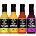 Bravado Spice 4パックバンドル グルテンフリー、ビーガン、低炭水化物、パレオホットソース オールナチュラル 5オンス ホットソースボトル 受賞歴のあるグルメホットソース… Four Pack Bundle By Bravado Spice Gluten Free, Vegan, Low Carb, Paleo