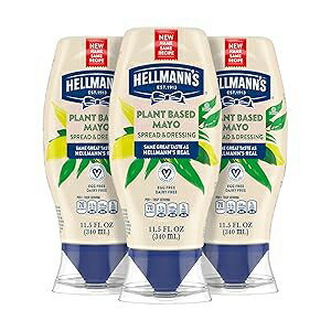 Hellmann's ビーガン ドレッシングとスプレッド ビーガン 3 カラット、マヨネーズに代わるリッチでクリーミーな植物ベースの代替品と同じ素晴らしい味、植物ベース、卵不使用 11.5 オンス Hellmann's Vegan Dressing and Spread Vegan 3 Ct for a Rich,