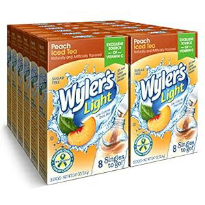 Wyler's Light Singles To Go Powder Packets, Water Drink Mix, 96 Single Servings, Peach Iced Tea, 7 Ounce (Pack of 12), 5.64 Ounce