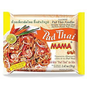 MAMA Noodles Pad Thai Instant Spicy Noodles w/Delicious Thai Flavors, Hot & Spicy Noodles w/Pad Thai Soup Base, No Trans Fat w/Fewer Calories Than Deep Fried Noodles 30 Pack MAMA Noodles Pad Thai Instant Spicy Noodles w/Delicious Thai Flavors, Hot & Spicy Noodles w/Pad Thai Soup Base, No Trans Fat w/Fewer Calories Than Deep Fried Noodles 30 Pack