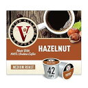 Victor Allen's コーヒー ヘーゼルナッツ風味、ミディアムロースト、42 カウント、シングルサーブコーヒーポッド、キューリグ K カップ醸造者用 Victor Allen's Coffee Hazelnut Flavored, Medium Roast, 42 Count, Single Serve Coffee Pods for