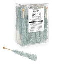Candy Envy - Silver Rock Candy Sugar Sticks - Original Sugar Flavored - 24 Indiv. Wrapped