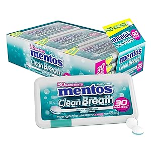 Mentos Clean Breath Hard Mints Sugar Free Candy, Wintergreen, (Pack of...