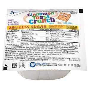 シナモン トースト クランチ 減糖シリアル シングルサーブ ボウル、1 オンス (96 個パック) Cinnamon Toast Crunch Reduced Sugar Cereal Single Serve Bowl, 1 Oz (Pack of 96)
