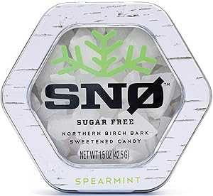 SNØ Spearmint KETO Xylitol Candy Chips - SN 1.5oz Tin - Sugar-Fre...