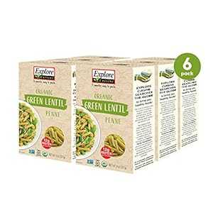 Explore Cuisine オーガニック緑レンズ豆ペンネ (6パック) - 8オンス - 高タンパク質、グルテンフリーパスタ、簡単に作る - USDA認定オーガニック、ビーガン、コーシャー、非GMO - 合計24食分 Explore Cuisine Organic Green Lentil Penne (6 Pack) の商品画像