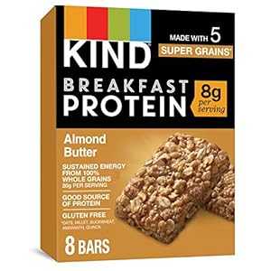 KIND ブレックファストプロテインバー、アーモンドバター、グルテンフリー、1.76オンス、32本 KIND Bre..