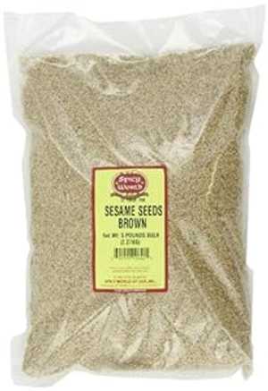 Spicy World 黒胡麻 (天然) バルク、5 ポンド Spicy World Brown Sesame Seeds (Natural) Bulk, 5-Pounds